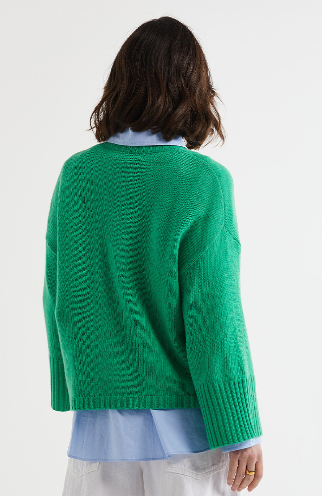 Wide Sleeve Crew Neck Jumper - Parakeet