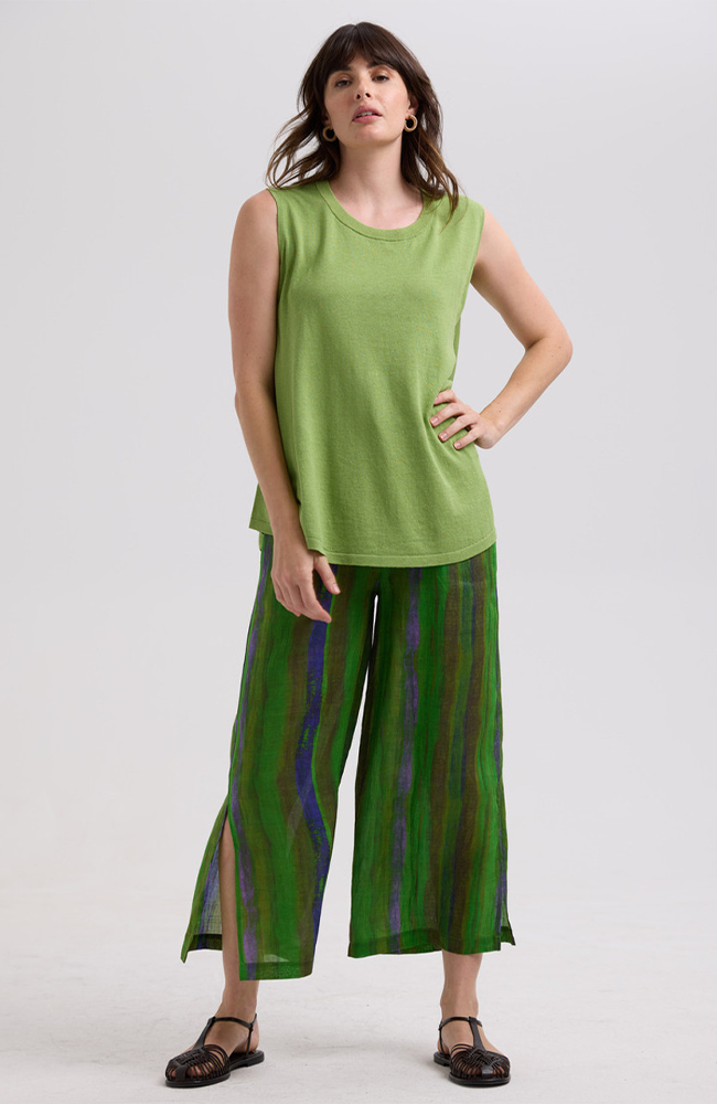 Linen A-Line Top - Leaf