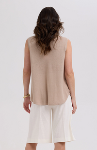 Linen A-Line Top - Taupe