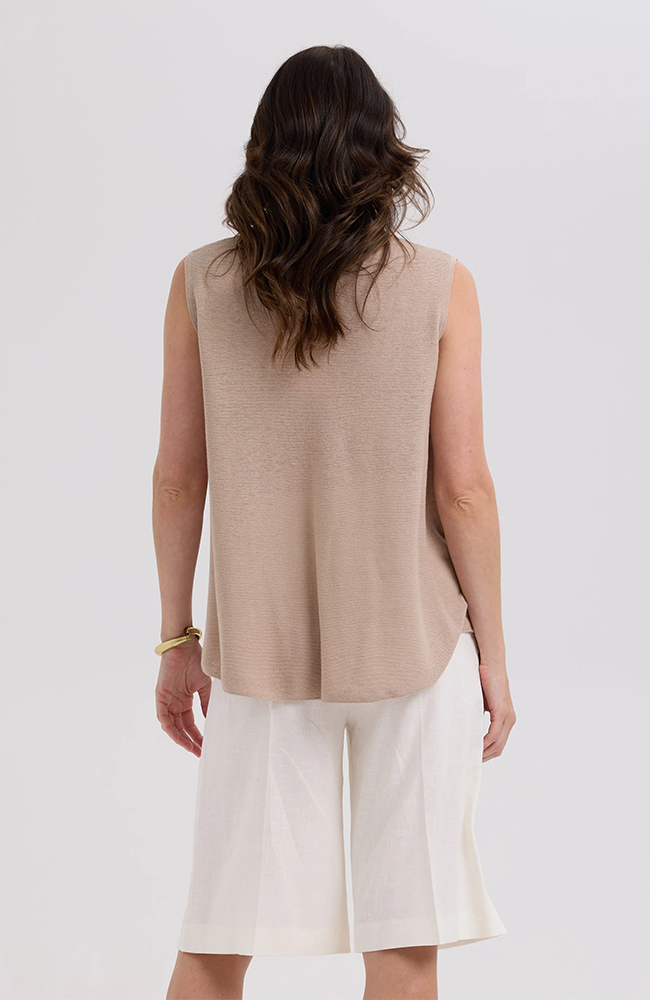 Linen A-Line Top - Taupe