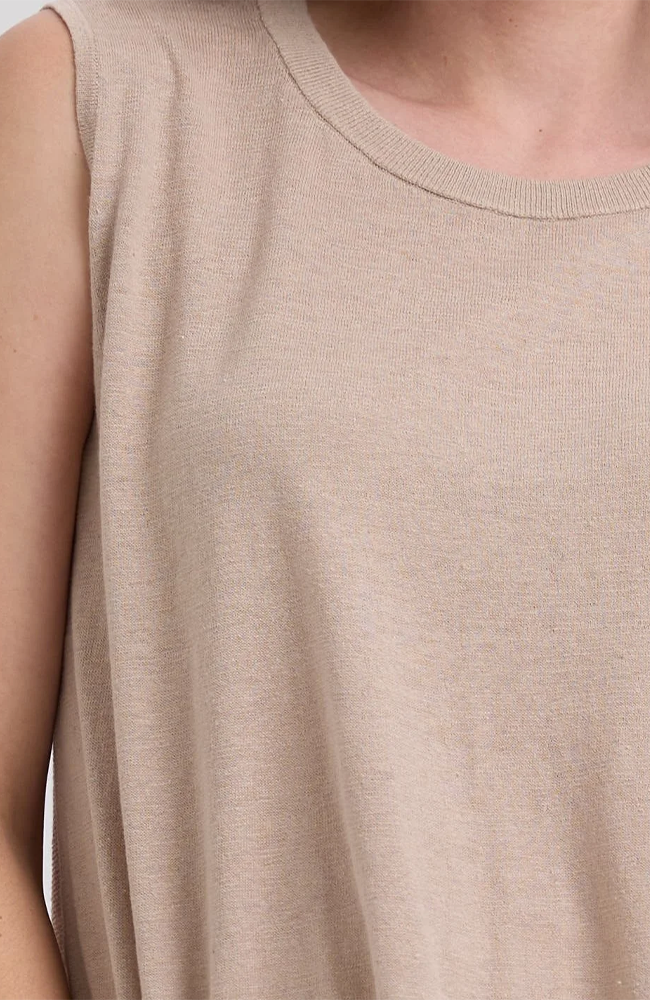 Linen A-Line Top - Taupe