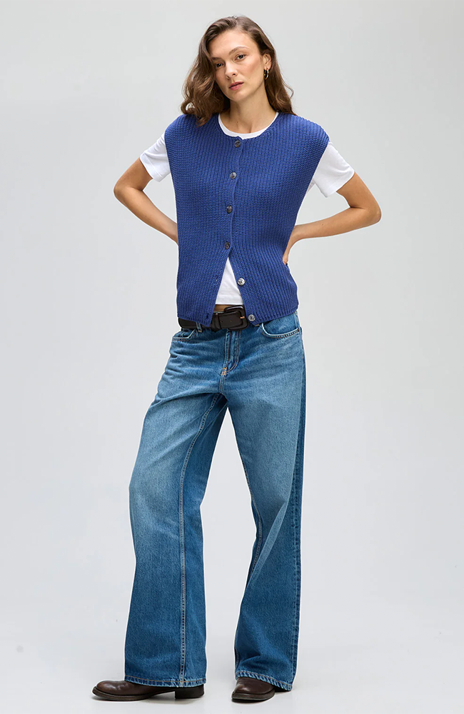 Ribbed Vest -  Bluebell