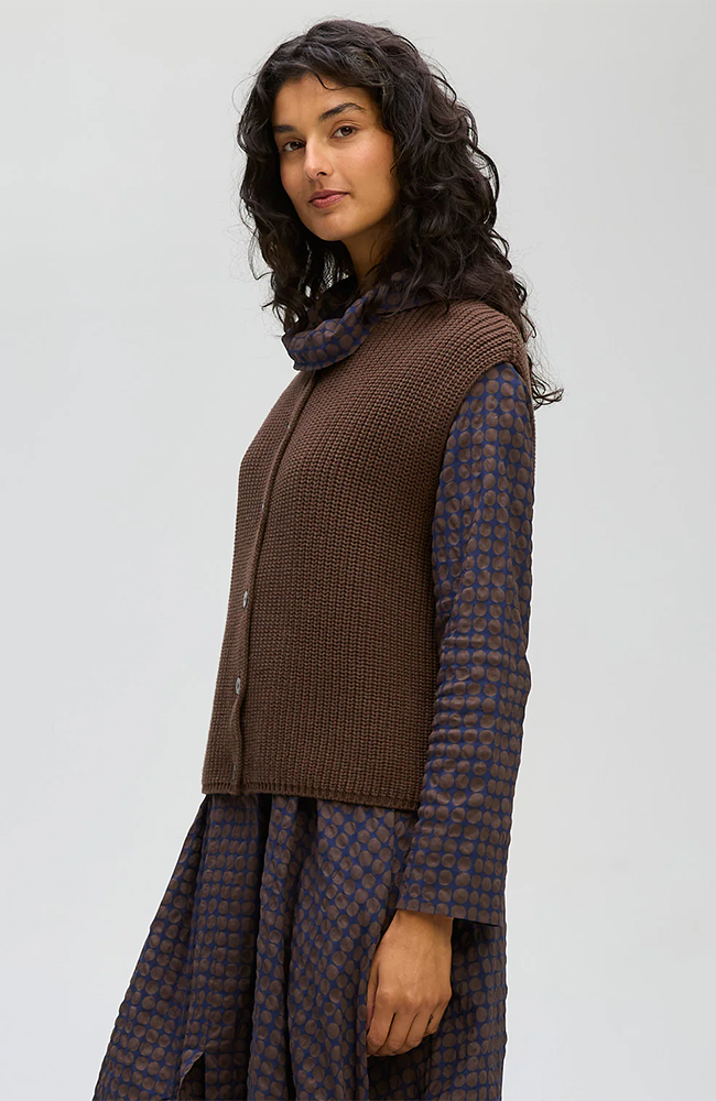 Ribbed Vest -  Dark Brown