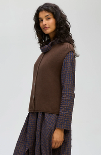 Ribbed Vest -  Dark Brown