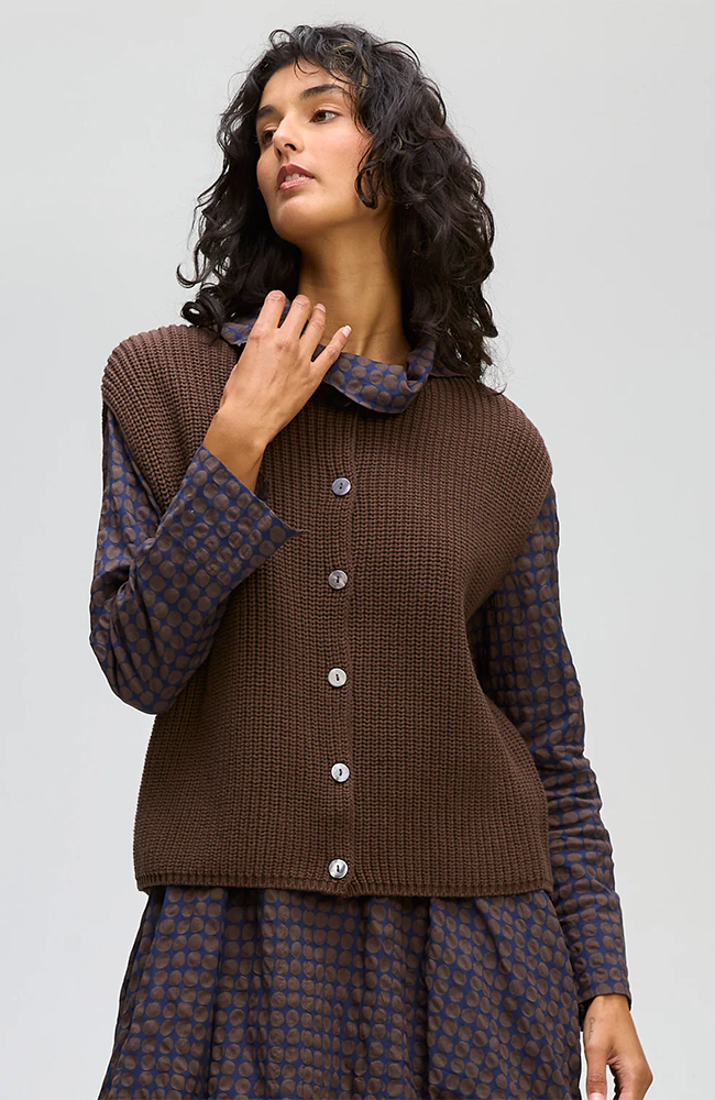 Ribbed Vest -  Dark Brown