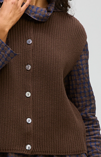 Ribbed Vest -  Dark Brown