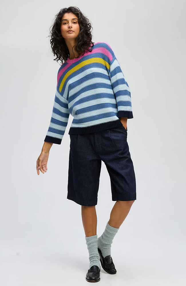 Chunky Stripe Crew - Denim