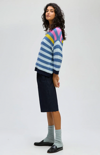 Chunky Stripe Crew - Denim