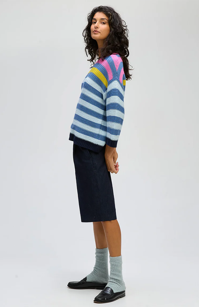 Chunky Stripe Crew - Denim