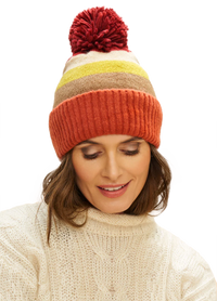 Lilia Bobble Hat - Tangerine