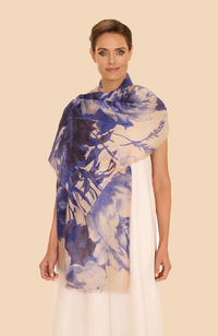 China Blooms Scarf - Blue