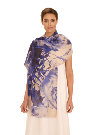 China Blooms Scarf - Blue