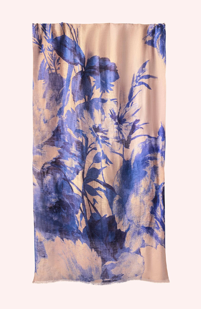 China Blooms Scarf - Blue