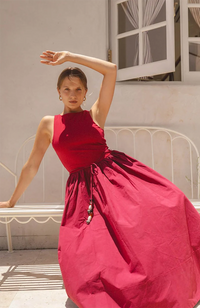 Corsica Dress - Crimson Red
