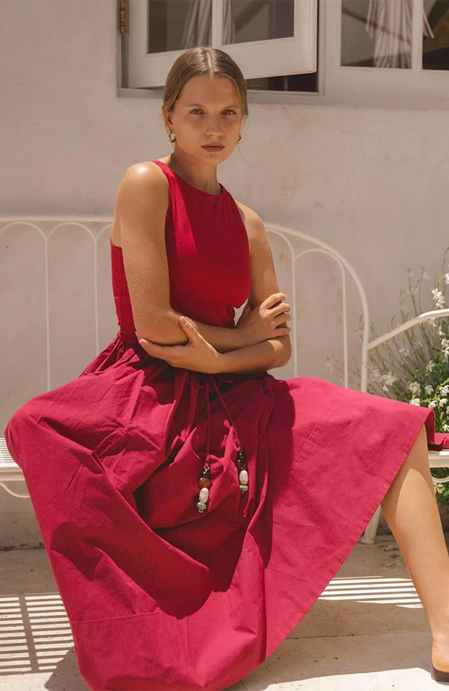 Corsica Dress - Crimson Red