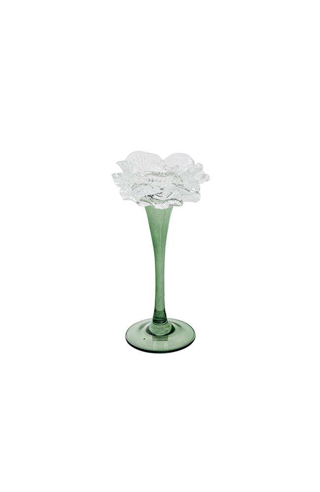 Zoe Clear Glass Flower Votive - Large