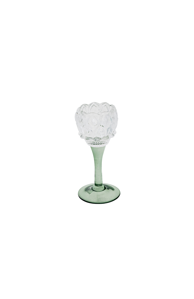 Zoe Clear Glass Flower Votive - Medium