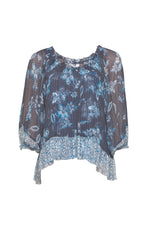 Shibori Blouse - Indigo Multi
