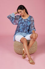 Shibori Blouse - Indigo Multi