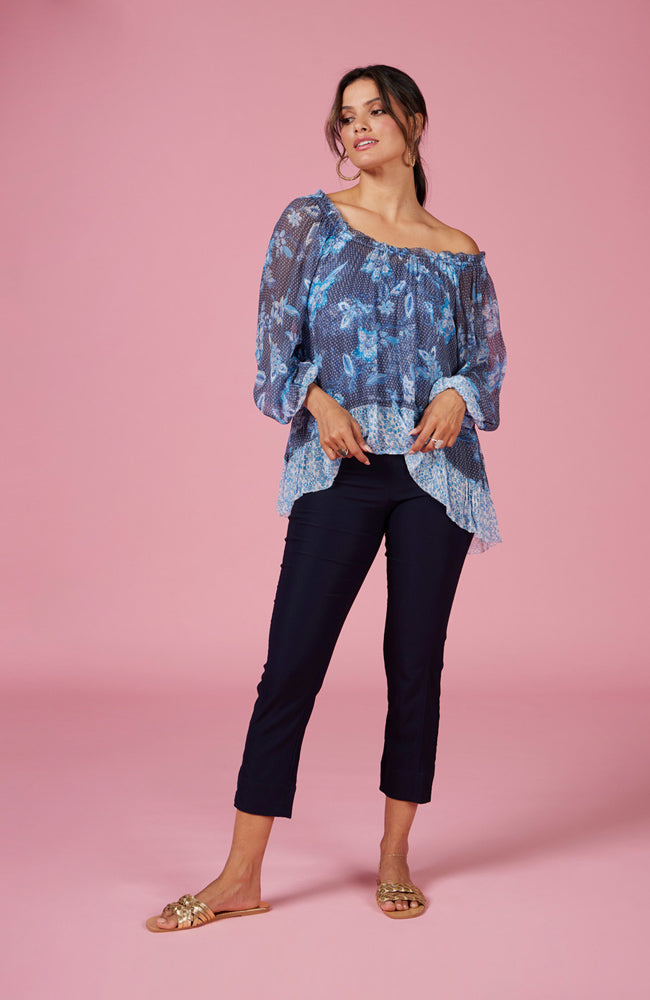 Shibori Blouse - Indigo Multi