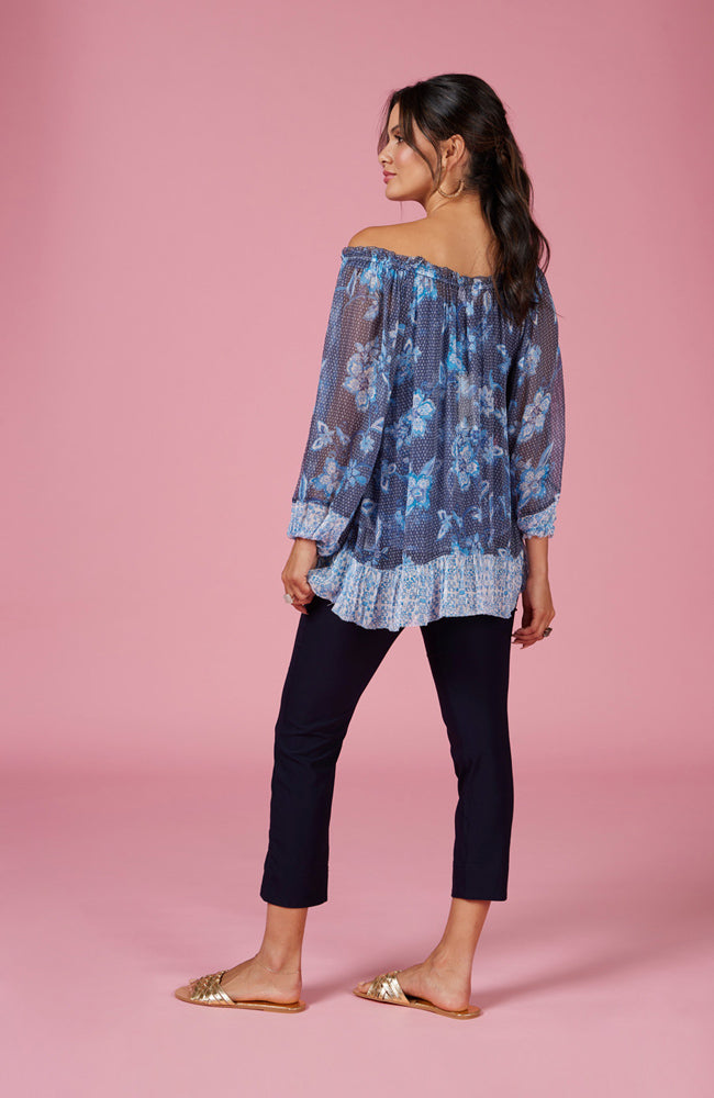 Shibori Blouse - Indigo Multi