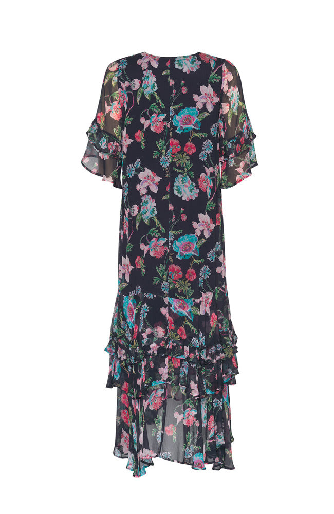 Marquise Midi Dress - Indigo Multi