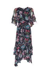 Marquise Midi Dress - Indigo Multi