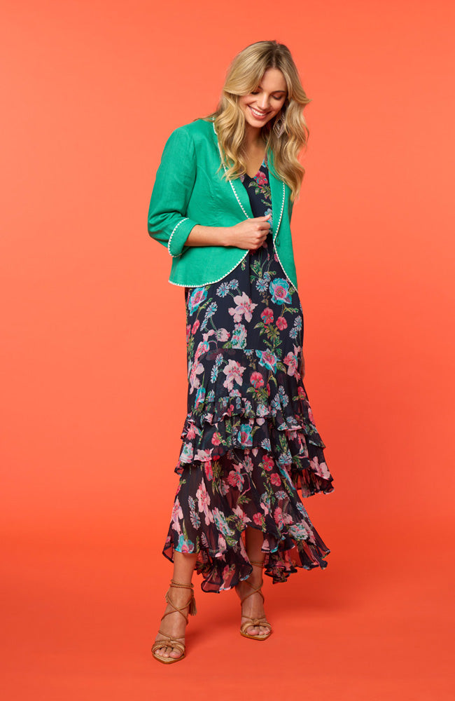 Marquise Midi Dress - Indigo Multi