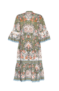 Siena Midi Dress - Olive Multi