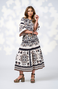 Zoe Blouse - Ecru Multi