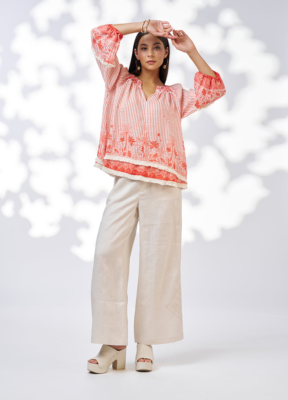 Xanthe Top - Burnt Orange Multi