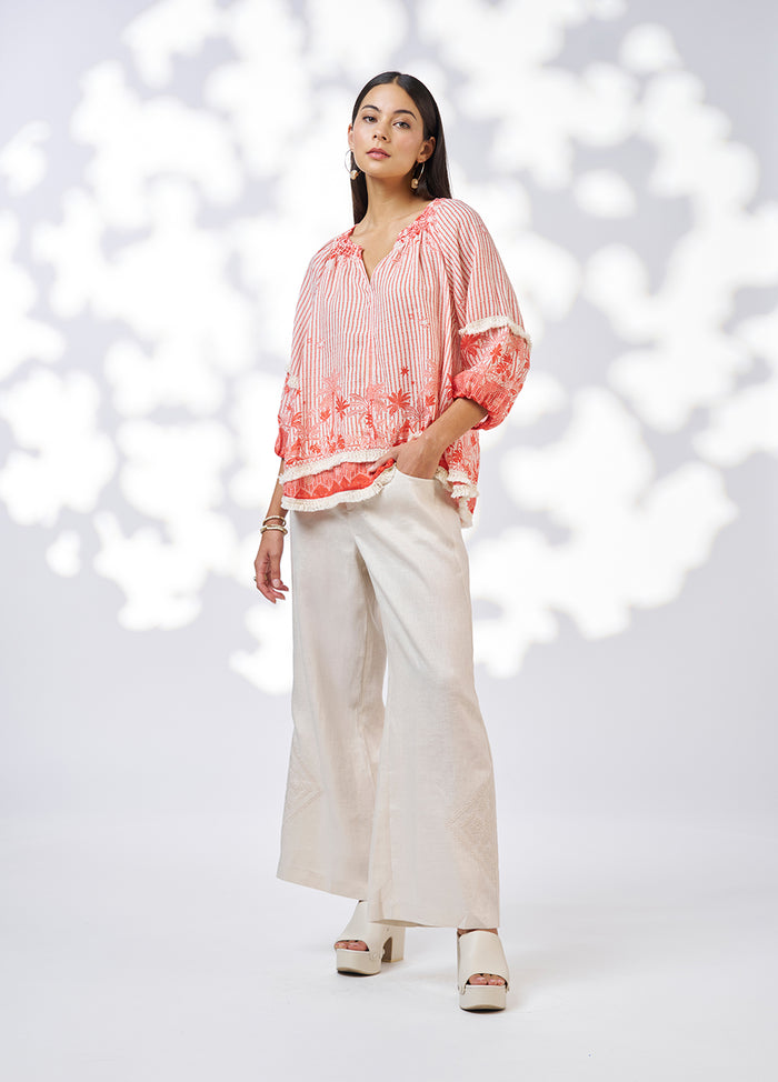 Xanthe Top - Burnt Orange Multi