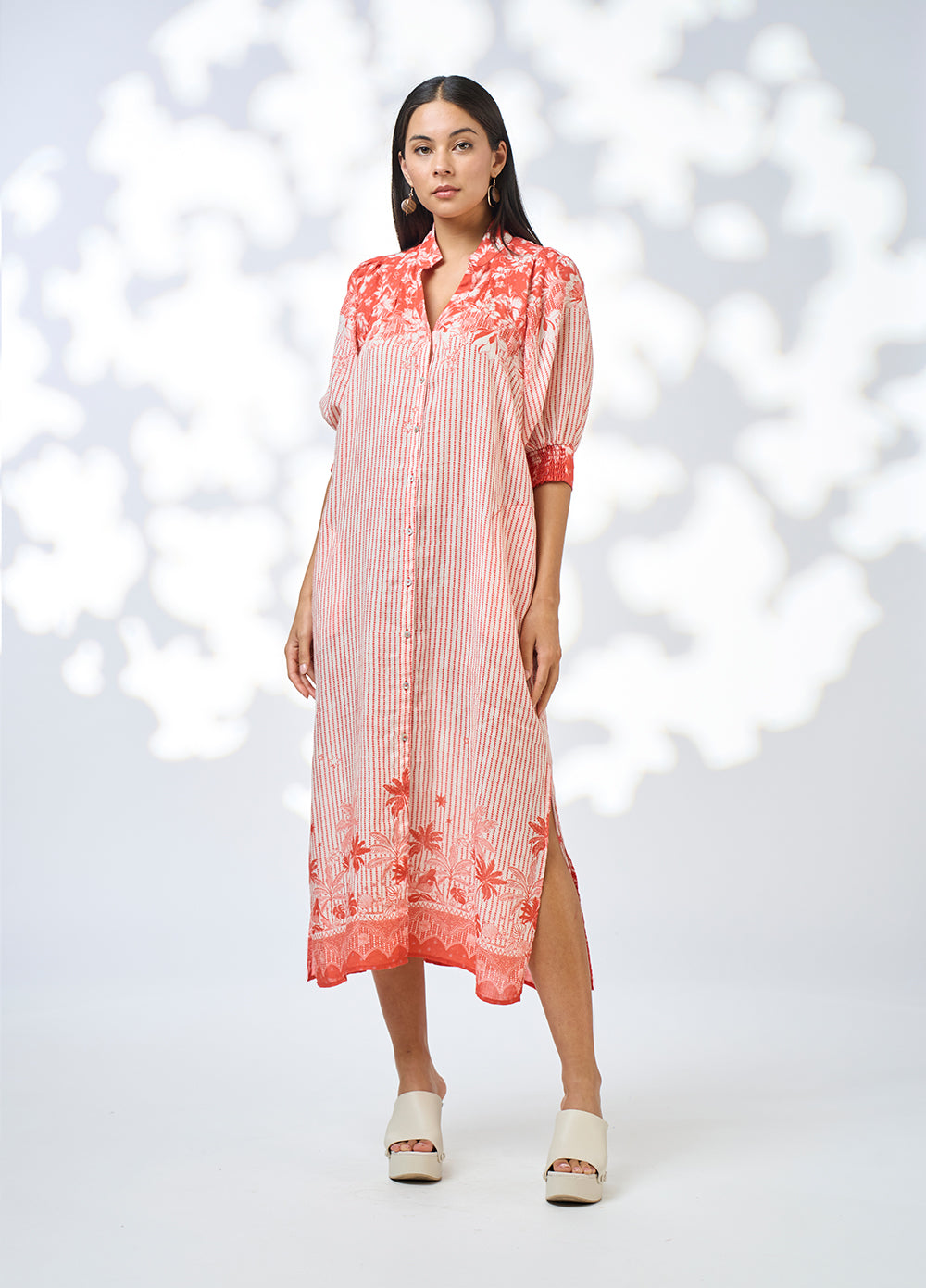 Xanthe Shirt Dress - Burnt Orange Multi