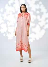 Xanthe Shirt Dress - Burnt Orange Multi