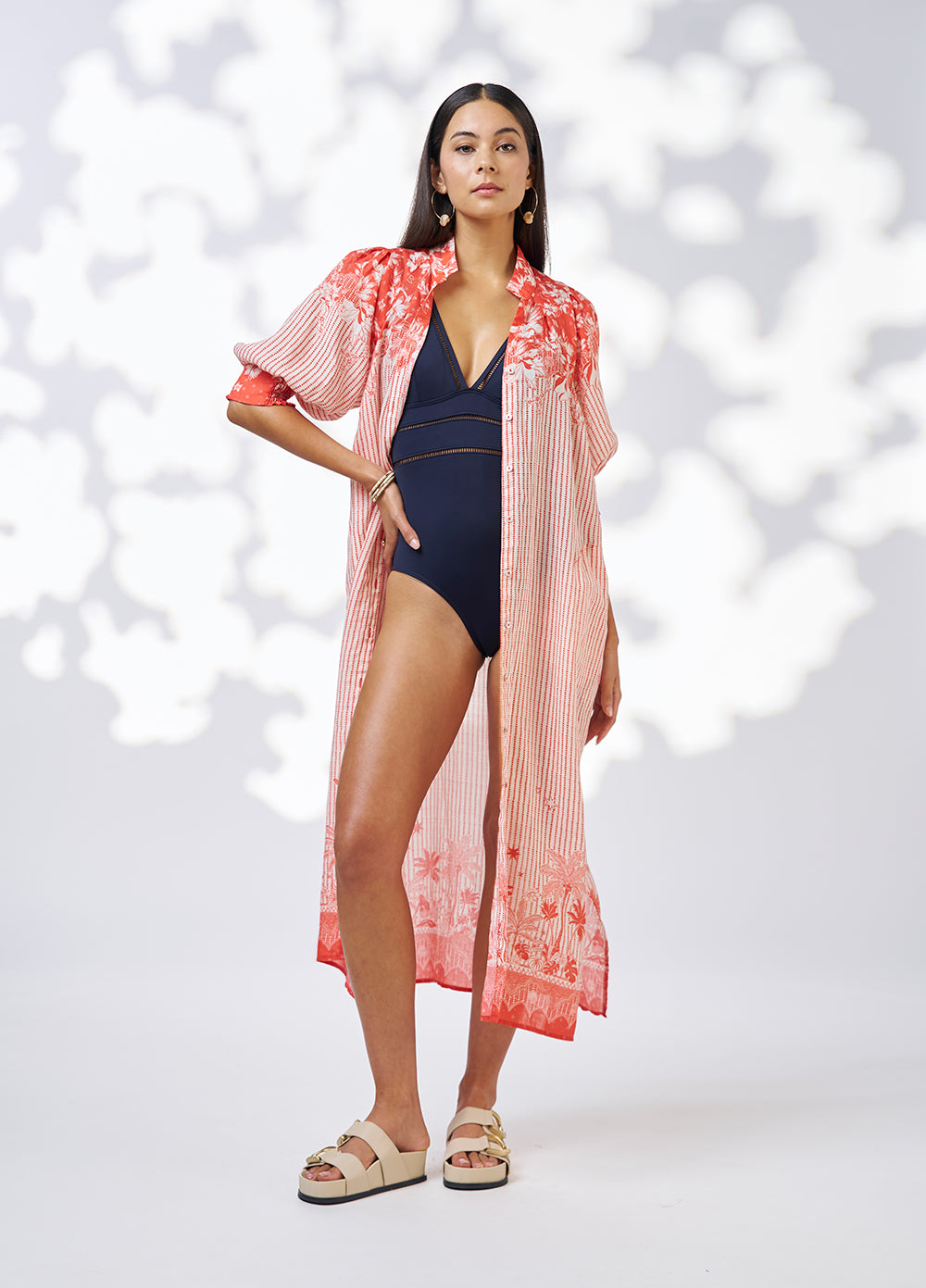 Xanthe Shirt Dress - Burnt Orange Multi