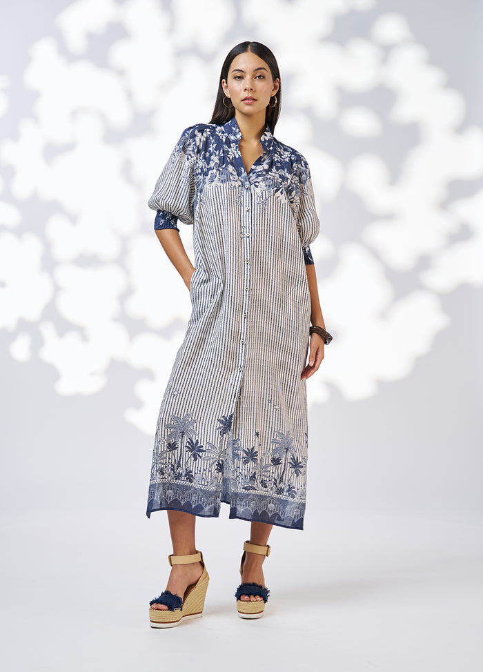 Xanthe Shirt Dress - Indigo Multi