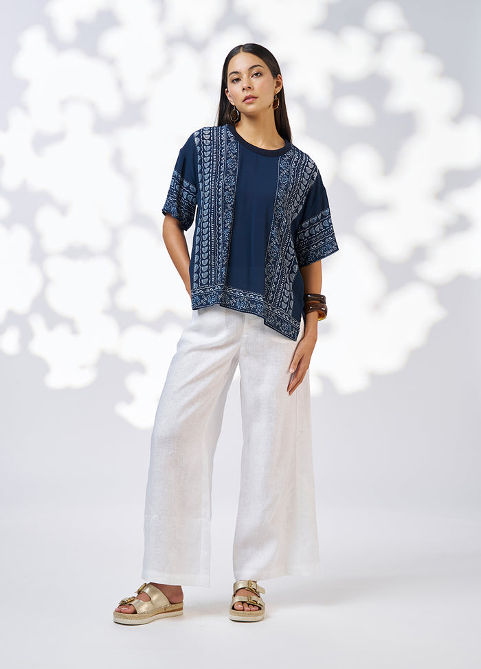 Asher Top - Indigo Multi