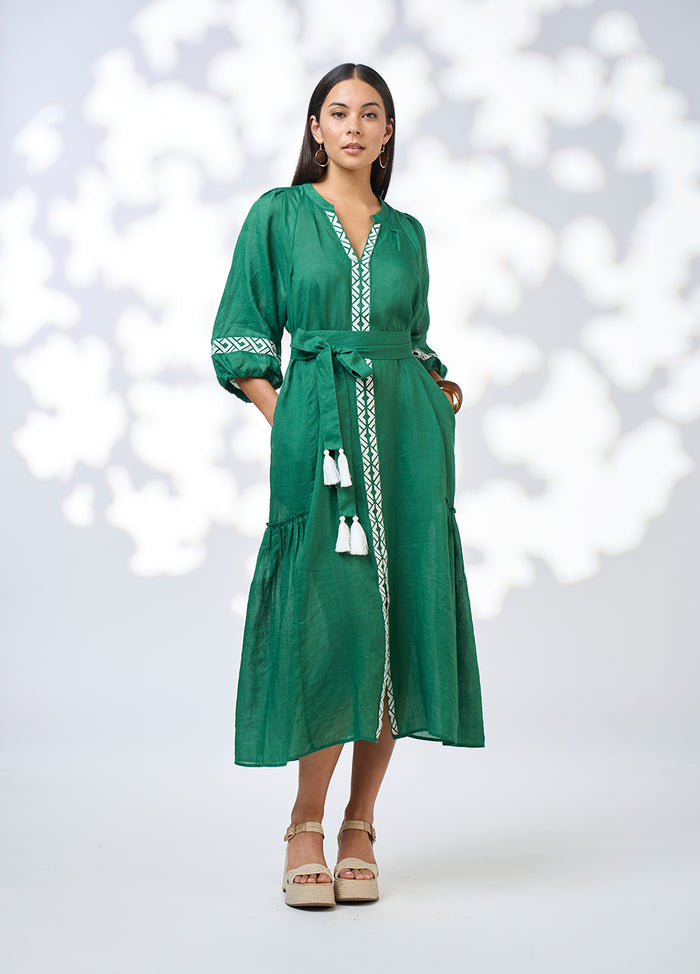 Maya Midi Dress - Palm Green