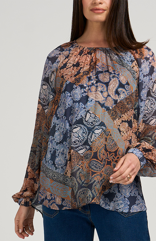 Byzantium Top - Indigo Multi