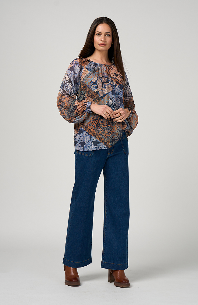 Byzantium Top - Indigo Multi