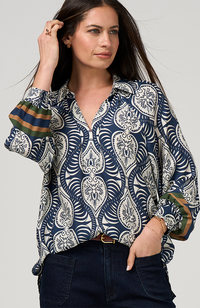 Opaline Top - Indigo Multi