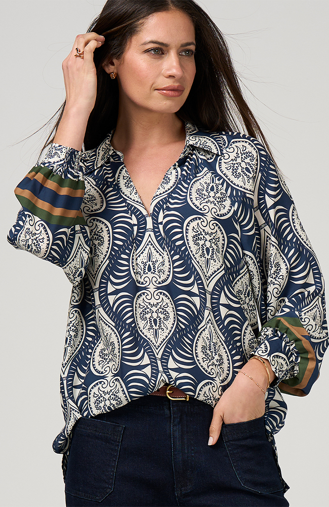 Opaline Top - Indigo Multi