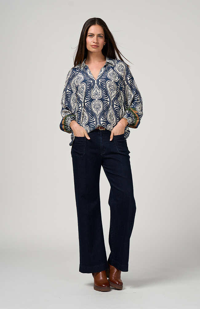 Opaline Top - Indigo Multi