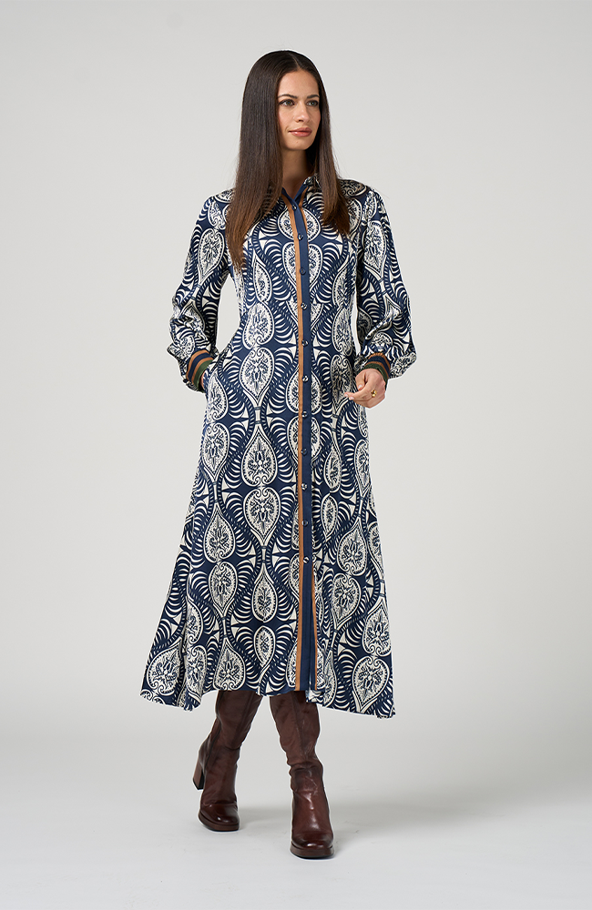 Opaline Shirt Dress - Indigo Multi