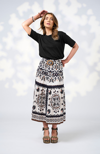 Zoe Skirt - Ecru Multi