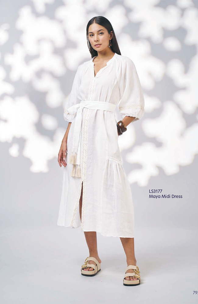 Maya Midi Dress - White