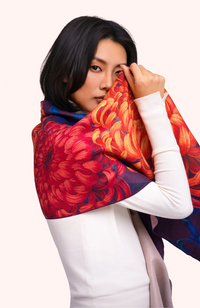 Lux Print Scarf - Chrystanthemum