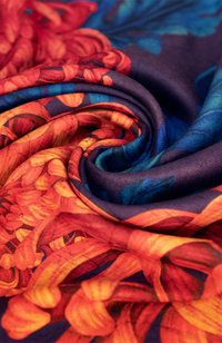 Lux Print Scarf - Chrystanthemum