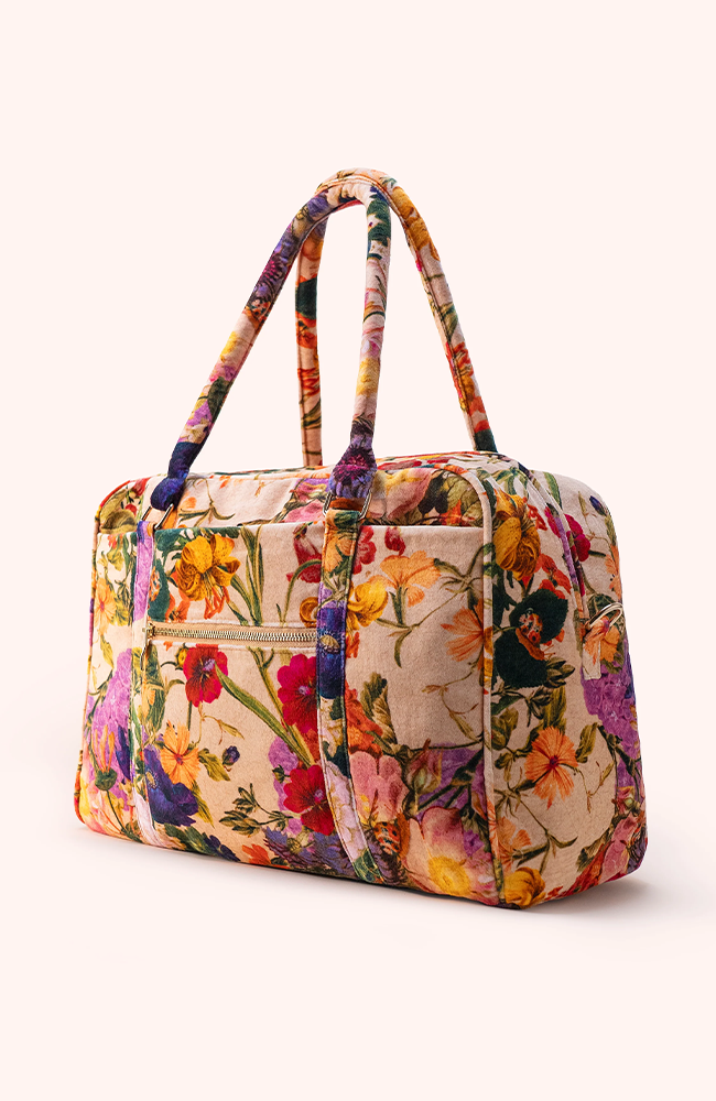 Luxe Weekender Bags - Cream Posy