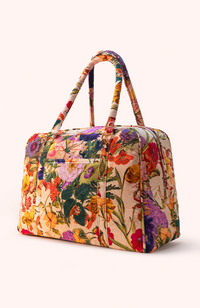 Luxe Weekender Bags - Cream Posy
